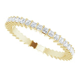 14K Gold Square Lab-Grown Diamond Shared-Prong Eternity Band – 1.5x1.5 mm Stones - Yellow Gold - view 5