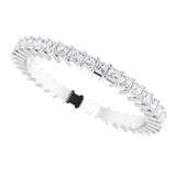 10K Gold Square Natural Diamond Shared-Prong Eternity Band – 1.5x1.5 mm Stones - White Gold - view 5