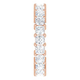 10K Gold Square Natural Diamond Shared-Prong Eternity Band – 3x3 mm Stones - Rose Gold - view 4