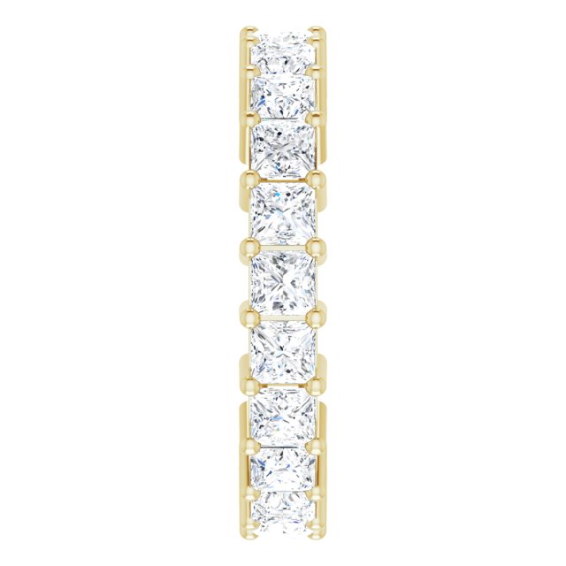 14K Gold Square Lab-Grown Diamond Shared-Prong Eternity Band – 3x3 mm Stones - Yellow Gold - view 4