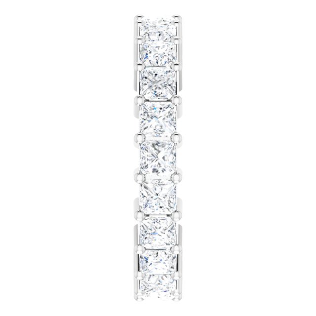 10K Gold Square Lab-Grown Diamond Shared-Prong Eternity Band – 3x3 mm Stones - White Gold - view 4