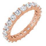 14K Gold Asscher Lab-Grown Diamond Shared-Prong Eternity Band – 2.6x2.6 mm Stones - Rose Gold