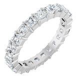Platinum Asscher Lab-Grown Diamond Shared-Prong Eternity Band – 2.6x2.6 mm Stones