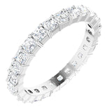Platinum Asscher Lab-Grown Diamond Shared-Prong Eternity Band – 2.3x2.3 mm Stones