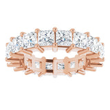 10K Gold Square Lab-Grown Diamond Shared-Prong Eternity Band – 3.75x3.75 mm Stones - Rose Gold - view 3