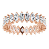 14K Gold Marquise Lab-Grown Diamond Shared-Prong Eternity Band – 4.25x2.25 mm Stones - Rose Gold - view 3