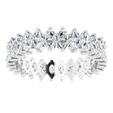 Platinum Marquise Lab-Grown Diamond Shared-Prong Eternity Band – 4.25x2.25 mm Stones - view 3