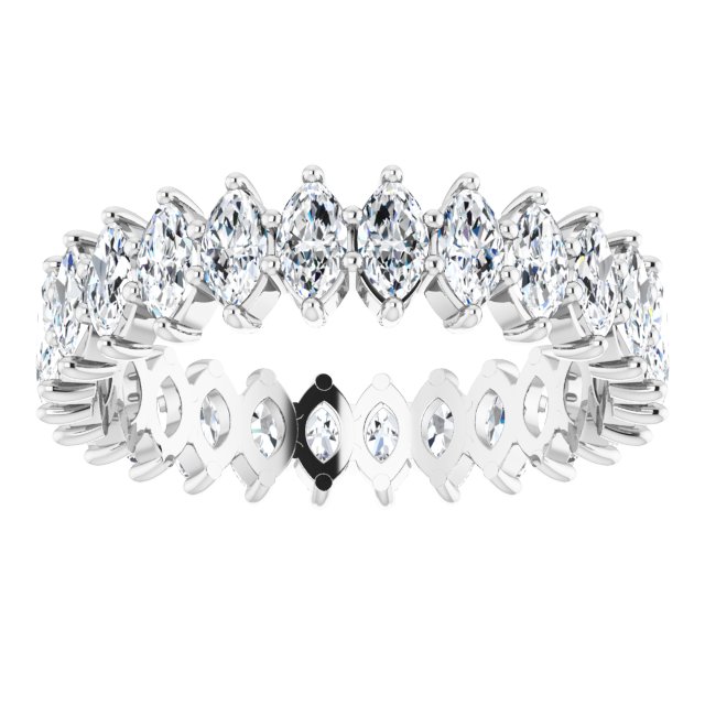 Platinum Marquise Lab-Grown Diamond Shared-Prong Eternity Band – 4.25x2.25 mm Stones - view 3