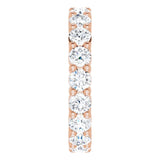 10K Gold Round Natural Diamond Shared-Prong Eternity Band – 3.5 mm Stones - Rose Gold - view 4