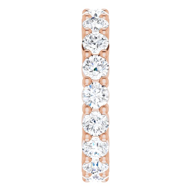 10K Gold Round Natural Diamond Shared-Prong Eternity Band – 3.5 mm Stones - Rose Gold - view 4