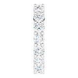10K Gold Round Lab-Grown Diamond Shared-Prong Eternity Band – 3.5 mm Stones - White Gold - view 4