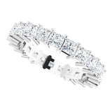 10K Gold Square Lab-Grown Diamond Shared-Prong Eternity Band – 2.75x2.75 mm Stones - White Gold - view 5