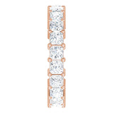 10K Gold Square Lab-Grown Diamond Shared-Prong Eternity Band – 3x3 mm Stones - Rose Gold - view 4