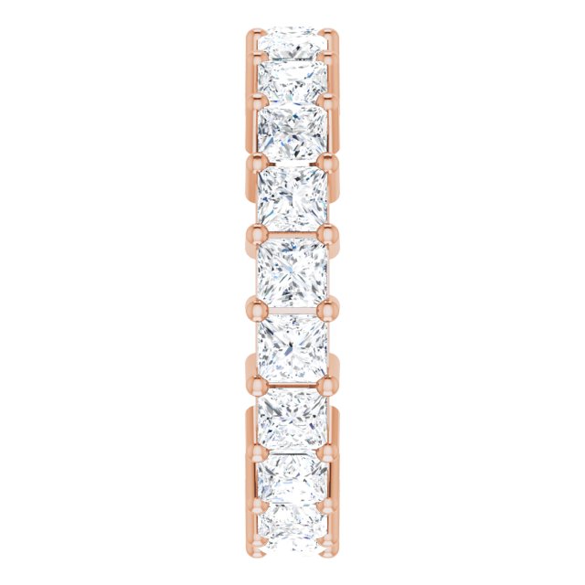 10K Gold Square Lab-Grown Diamond Shared-Prong Eternity Band – 3x3 mm Stones - Rose Gold - view 4
