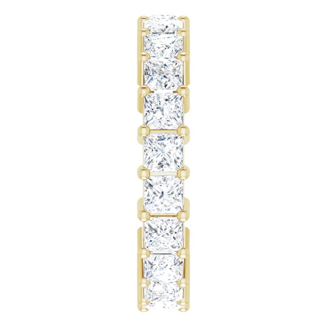 14K Gold Square Lab-Grown Diamond Shared-Prong Eternity Band – 3x3 mm Stones - Yellow Gold - view 4