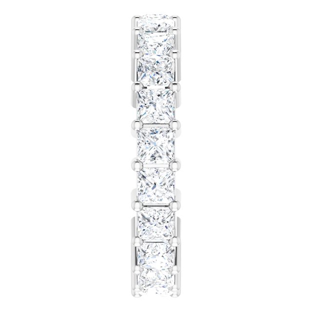 10K Gold Square Lab-Grown Diamond Shared-Prong Eternity Band – 3x3 mm Stones - White Gold - view 4
