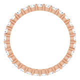 10K Gold Round Natural Diamond Shared-Prong Eternity Band – 2 mm Stones - Rose Gold - view 2