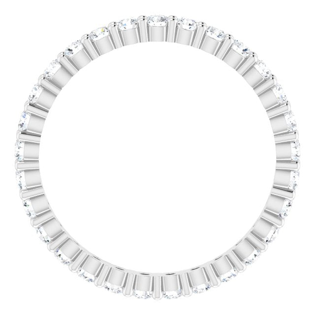 10K Gold Round Natural Diamond Shared-Prong Eternity Band – 2 mm Stones - White Gold - view 2