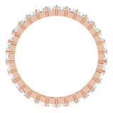 14K Gold Asscher Lab-Grown Diamond Shared-Prong Eternity Band – 2x2 mm Stones - Rose Gold - view 2