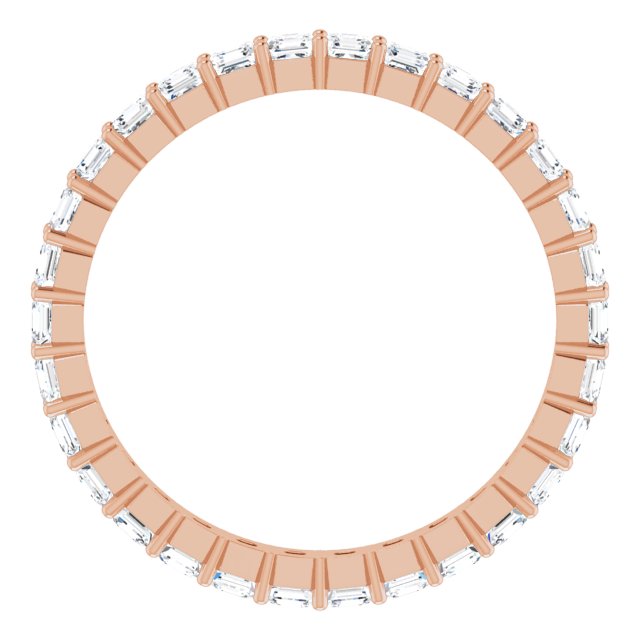 14K Gold Asscher Lab-Grown Diamond Shared-Prong Eternity Band – 2x2 mm Stones - Rose Gold - view 2