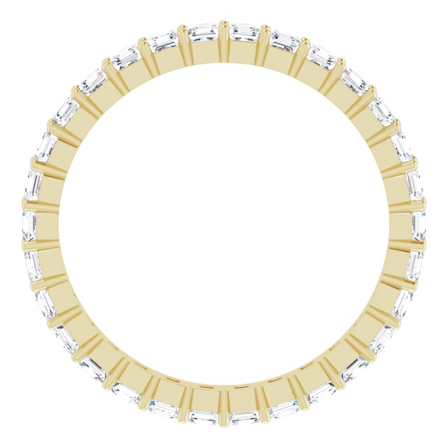 14K Gold Asscher Lab-Grown Diamond Shared-Prong Eternity Band – 2x2 mm Stones - Yellow Gold - view 2