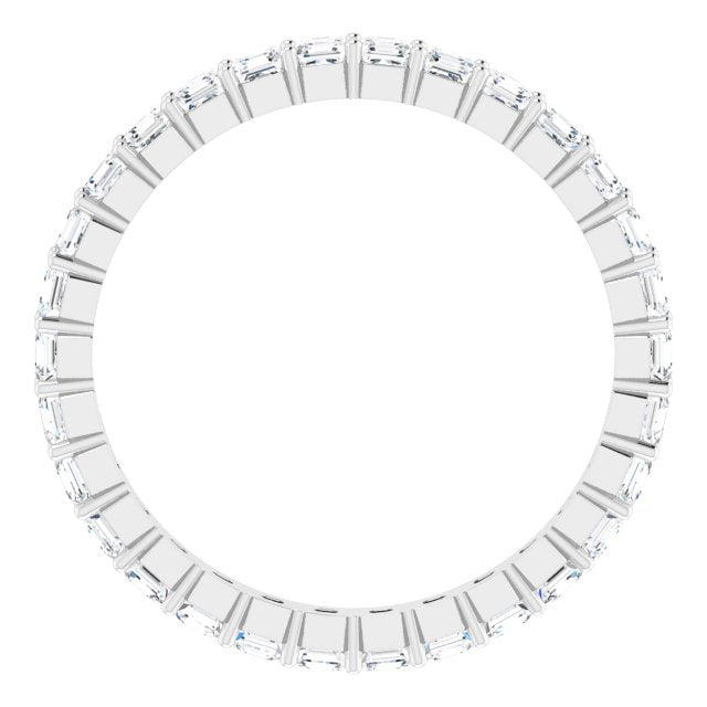 14K Gold Asscher Lab-Grown Diamond Shared-Prong Eternity Band – 2x2 mm Stones - White Gold - view 2