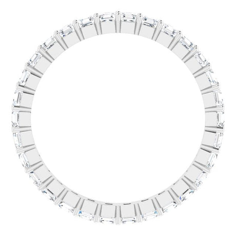 Platinum Asscher Natural Diamond Shared-Prong Eternity Band – 2x2 mm Stones - view 2