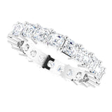 Platinum Asscher Lab-Grown Diamond Shared-Prong Eternity Band – 3x3 mm Stones - view 5