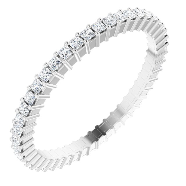 Platinum Square Lab-Grown Diamond Shared-Prong Eternity Band – 1.25x1.25 mm Stones