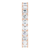 14K Gold Asscher Lab-Grown Diamond Shared-Prong Eternity Band – 2.6x2.6 mm Stones - Rose Gold - view 4