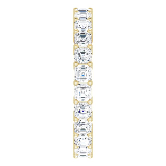 14K Gold Asscher Lab-Grown Diamond Shared-Prong Eternity Band – 2.6x2.6 mm Stones - Yellow Gold - view 4