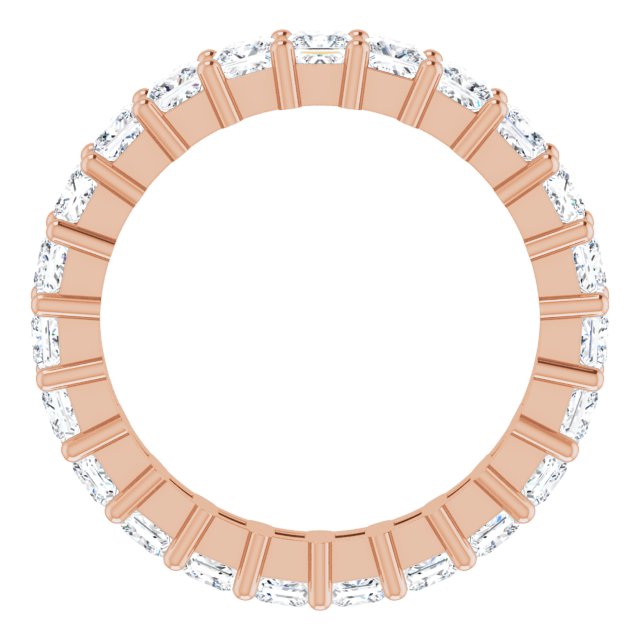 10K Gold Square Natural Diamond Shared-Prong Eternity Band – 2.75x2.75 mm Stones - Rose Gold - view 2