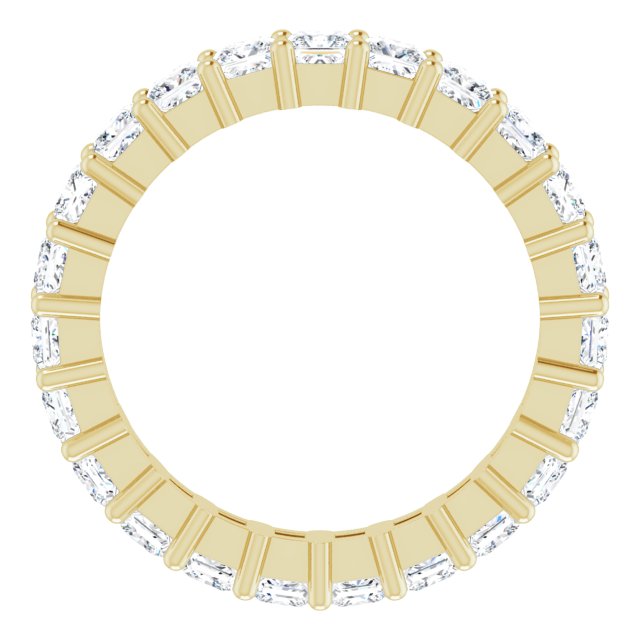 14K Gold Square Lab-Grown Diamond Shared-Prong Eternity Band – 2.75x2.75 mm Stones - Yellow Gold - view 2