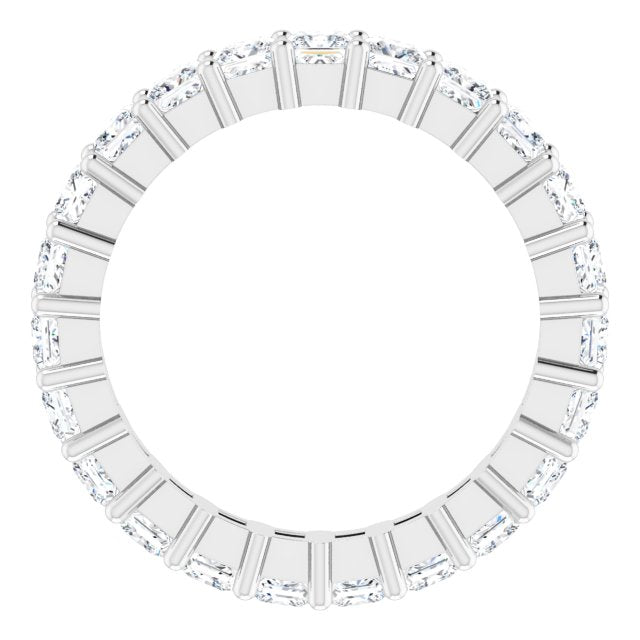 10K Gold Square Lab-Grown Diamond Shared-Prong Eternity Band – 2.75x2.75 mm Stones - White Gold - view 2