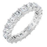 Platinum Asscher Lab-Grown Diamond Shared-Prong Eternity Band – 3x3 mm Stones