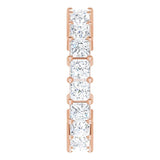 10K Gold Square Natural Diamond Shared-Prong Eternity Band – 3.25x3.25 mm Stones - Rose Gold - view 4