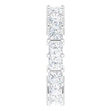 10K Gold Square Lab-Grown Diamond Shared-Prong Eternity Band – 3.25x3.25 mm Stones - White Gold - view 4
