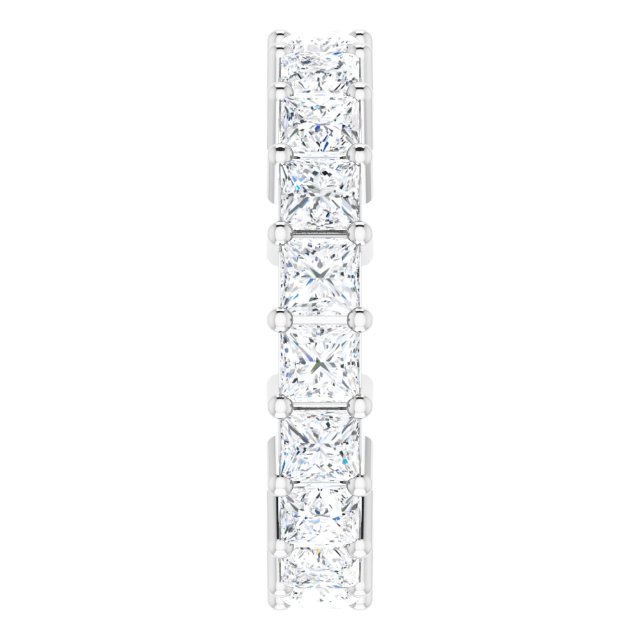 10K Gold Square Lab-Grown Diamond Shared-Prong Eternity Band – 3.25x3.25 mm Stones - White Gold - view 4