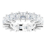 10K Gold Square Lab-Grown Diamond Shared-Prong Eternity Band – 4x4 mm Stones - White Gold - view 3