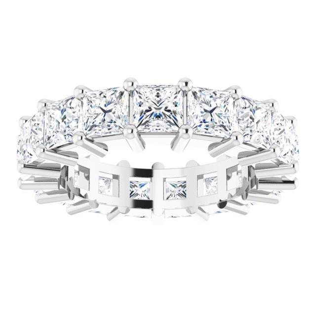 10K Gold Square Lab-Grown Diamond Shared-Prong Eternity Band – 4x4 mm Stones - White Gold - view 3