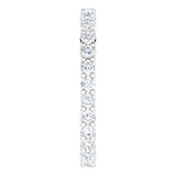 10K Gold Round Natural Diamond Shared-Prong Eternity Band – 2 mm Stones - White Gold - view 4