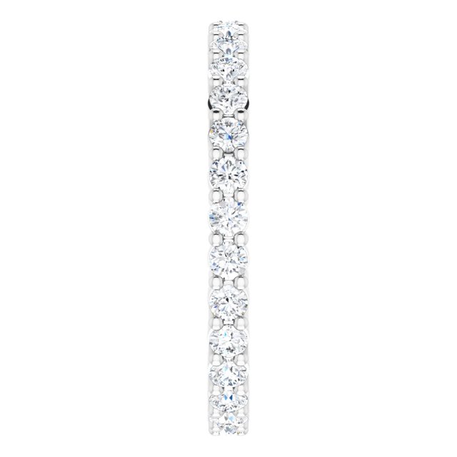 10K Gold Round Natural Diamond Shared-Prong Eternity Band – 2 mm Stones - White Gold - view 4
