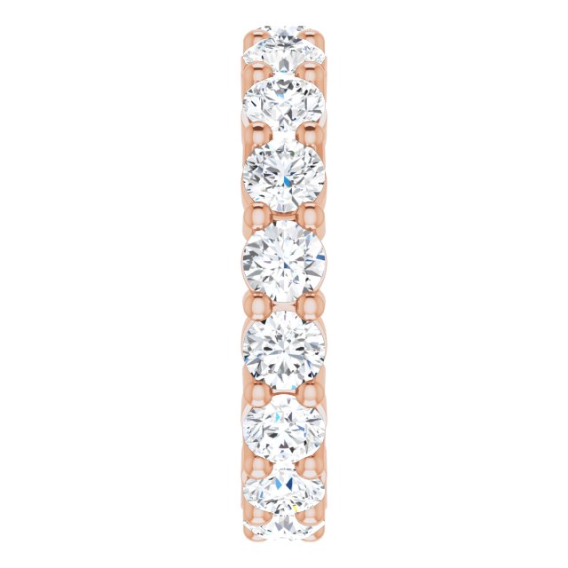 10K Gold Round Lab-Grown Diamond Shared-Prong Eternity Band – 3.75 mm Stones - Rose Gold - view 4