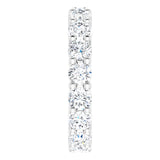 10K Gold Round Natural Diamond Shared-Prong Eternity Band – 3.75 mm Stones - White Gold - view 4