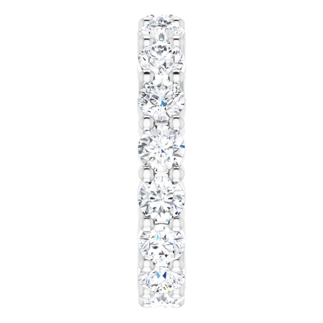 10K Gold Round Lab-Grown Diamond Shared-Prong Eternity Band – 3.75 mm Stones - White Gold - view 4