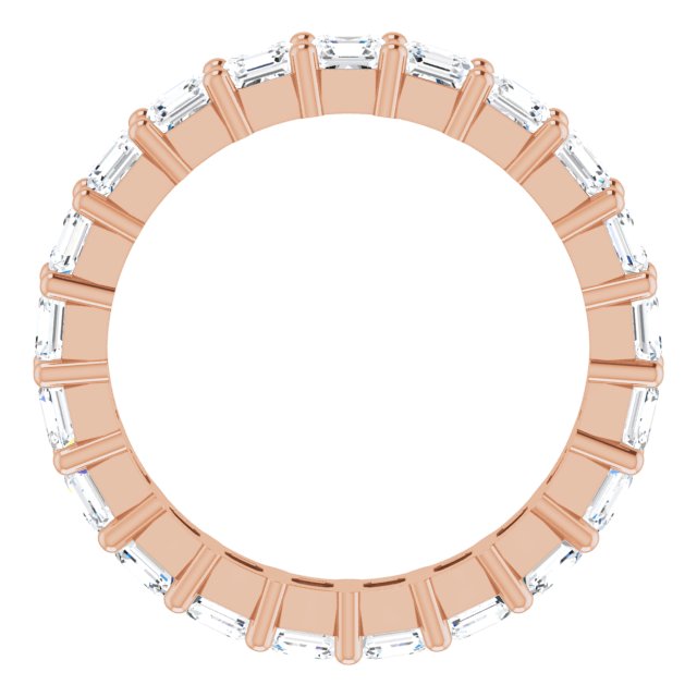 14K Gold Asscher Lab-Grown Diamond Shared-Prong Eternity Band – 3x3 mm Stones - Rose Gold - view 2