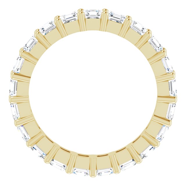 14K Gold Asscher Lab-Grown Diamond Shared-Prong Eternity Band – 3x3 mm Stones - Yellow Gold - view 2