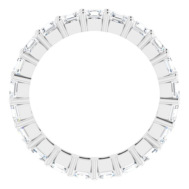 Platinum Asscher Lab-Grown Diamond Shared-Prong Eternity Band – 3x3 mm Stones - view 2