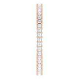 10K Gold Square Natural Diamond Shared-Prong Eternity Band – 1.25x1.25 mm Stones - Rose Gold - view 4