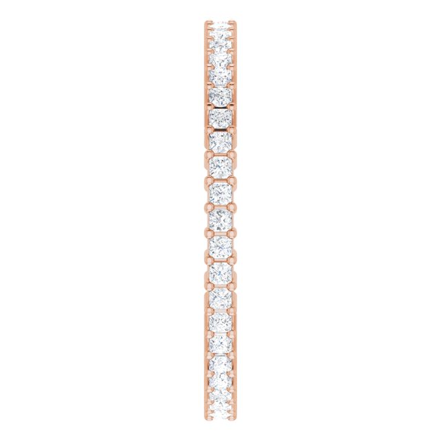 10K Gold Square Lab-Grown Diamond Shared-Prong Eternity Band – 1.25x1.25 mm Stones - Rose Gold - view 4